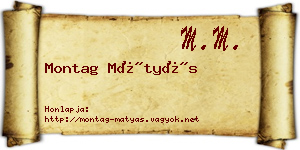Montag Mátyás névjegykártya